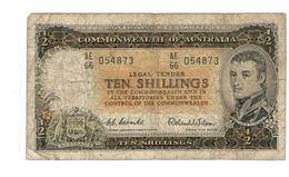 Australian 10 Shillings 1/2, Half, 1954, AE 66 Very Good Condition - 1913-24 Commonwealth Of Australia