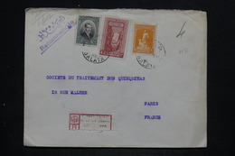 TURQUIE - Enveloppe Commerciale En Recommandé De Galata Pour La France , Affranchissement Plaisant - L 25662 - Storia Postale