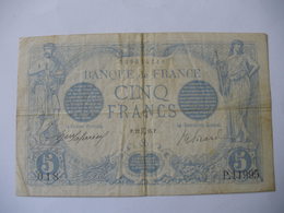 BILLET 5 F BLEU  22/05/1916 FAY 2/39 - 5 F 1912-1917 ''Bleu''