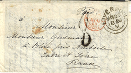 1840- Letter From Liverpool To Bléré ( France ) Rating 8 D - ...-1840 Voorlopers