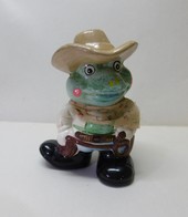 TIRELIRE GRENOUILLE COW-BOY à Casser En Plâtre / Animaux Grenouilles - Animals