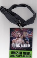 Croatia Zagreb 2018 / Boxing / Hrgovic - Mansour / WBC Int. Heavyweight Championship / Ringside Media / Accreditation - Bekleidung, Souvenirs Und Sonstige