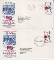 GREAT BRITAIN 1966 FOOTBALL WORLD CUP 2 FDC INCLUDING OVERPRINT - 1966 – Angleterre