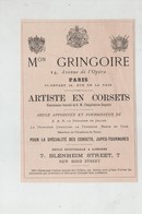 1879 Paris Gringoire Artiste En Corsets - Publicités