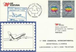 CANADA, SOBRE PRIMER VUELO MONTREAL/LISBOA - Cartas & Documentos
