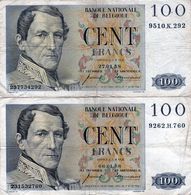 2 Billets Belge De 100 Francs 27-01-58 Et 06-01-58 - En T B - - [ 9] Colecciones