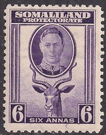 Somaliland 1942 KGV1 6 Annas Violet MM SG 110 ( R1053 ) - Somalilandia (Protectorado ...-1959)