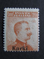 ITALIA Colonie Egeo Karki-1917- "Italia Sopr." C. 20 Senza Filigrana MH* (descrizione) - Aegean (Carchi)