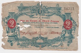STEMBERT 1914 Guerre 14/18 Bon De Caisse De 2 Francs Remboursable Lors Du Rétablissement De La Situation / RARE - Altri & Non Classificati