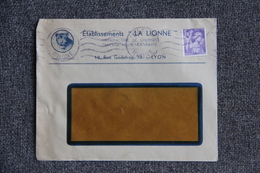 Timbre Sur Lettre Publicitaire - LYON, Etablissement " La LIONNE", Manufacture De Chemises. - 1900 – 1949