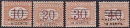 453 ** Pechino 1918 – Soprastampati Segnatasse N. 9/12. Cert. Biondi. MNH - Pekin