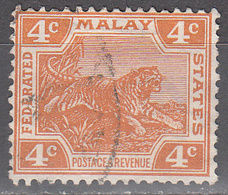 MALAYA       SCOTT NO. 57    USED    YEAR  1922      WMK 4 - Federation Of Malaya