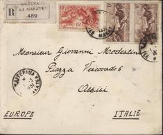 Ets Français De L'Océanie YT 182 X2 10ct Brun + 198 15F Rouge Recommandé Vaitepaua Ile Makatea CAD 1 3 51 Pour Italie - Covers & Documents