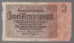 ALEMANIA - GERMANY -  2 Rentenmark 1937 - 100 Deutsche Mark