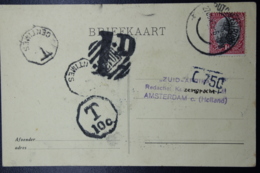 South Africa: Postcard Potchefstroom -> Amsterdam  Taxed Postage Due T 10c And  1 D  1929 - Lettres & Documents