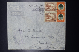 South Africa: Airmail Cover With Egyptian Cancel On SG 46 - 61 To Durban Censored On Active Service 1941 - Covers & Documents