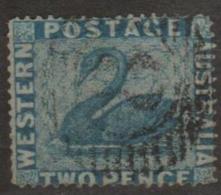 WESTERN AUSTRALIA - 1861 2d Blue Swan. Scott21. Used - Gebruikt