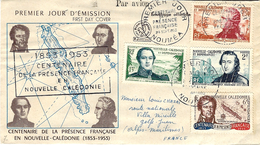 1953- Enveloppe 1 Er Jour D'émission " Centenaire Présence Française "  Pour La France N° 280 à 283 - Cartas & Documentos