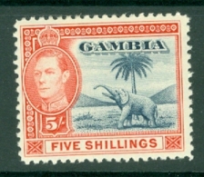 Gambia: 1938/46   KGVI   SG160     5/-        MH - Gambia (...-1964)