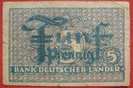 5 Pfennig ND (BRD WPM 11a) Bank Deutscher Länder - 5 Pfennig
