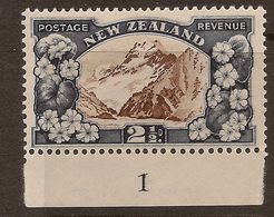 NZ 1935 2 1/2d Mt Cook Plate No Single Wmk SG 560 HM #IP41 - Ongebruikt