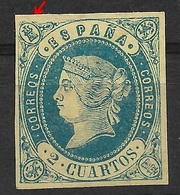 España Spain Spanien 1862 - 2cu Ed.# 57 (*) - Variedad Error En El Clisé - Raro - Variety Broken Frame / Abart / Erreur - Unused Stamps