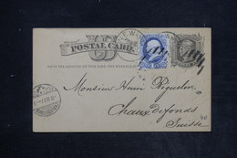 ETATS UNIS - Entier Postal + Complément De New York Pour La Suisse En 1877 - L 26155 - ...-1900