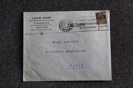 Timbre Sur Lettre Publicitaire - STRASBOURG , Léon CERF, Fabrique De Chemises Pour Hommes. - Textile & Clothing