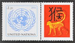 2016 - O.N.U. / UNITED NATIONS - NEW YORK - ANNO DELLA SCIMMIA / YEAR OF MONKEY. MNH - Unused Stamps