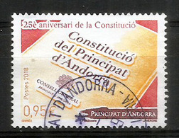 Constitucio Del Principat D'Andorra, Un Timbre Oblitéré Année 2018 - Oblitérés