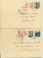 2 Cartas URGENTES De Madrid A Zaragoza 1953 Conservan Texto Ver 2 Scan - Eilbriefmarken
