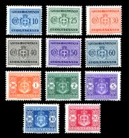 REGNO Luogotenenza 1945 Segnatasse 11v. Completa FILIGRANA RUOTA MNH ** Integra - Postage Due