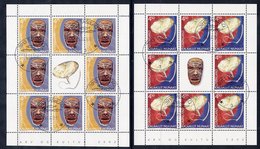 GREENLAND 2002 Cultural Heritage Sheetlets Of 8 Stamps, Cancelled.  Michel 379-80 - Blocks & Kleinbögen