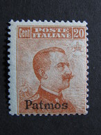ITALIA Colonie Egeo Patmo-1917- "Italia Sopr." C. 20 Senza Filigrana MH* (descrizione) - Aegean (Patmo)
