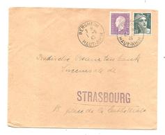 Enveloppe (retournée) De BERGHEIM  Haut Rhin  1945 /1 Fr Dulac Et 2 F  Gandon - Andere & Zonder Classificatie