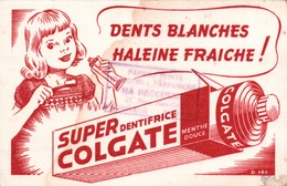 Ancien BUVARD Illustré SUPER COLGATE  , Tampon " MA DROGUERIE " à HONFLEUR - C