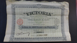 Victoria - Action De 100 Francs Au Porteur - 1922 - D - F