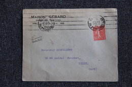 Timbre Sur Lettre Publicitaire - PARIS, Maison GERARD, Bretelles Et Ceintures ( Vois Verso). - Kleding & Textiel