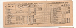 Horaire Southern Pacific Peninsula Service Francisco Easton San José Mateo Palo Alto Bay Shore 1912 Wright Etats Unis - World