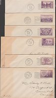 US 3c Mauve 1934-5 FDCs X 6 Different - 1851-1940