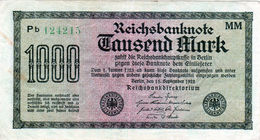 Billet Allemand De 1000 Mark Le 15 Septembre 1922 - En T T B - 1.000 Mark