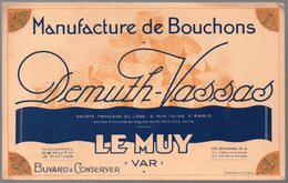 Le Muy (83 Var)  Buvard  DEMUTH VASSAS Fabrique De Bouchons  (PPP10464) - B