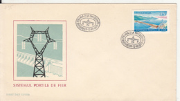7212FM- IRON GATES WATER POWER PLANT, ENERGY, COVER FDC, 1970, ROMANIA - Water