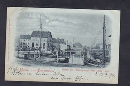 AK Gruss Aus Buxtehude - Hafen Mit Festungsturm Vom Jahre 1559 ( Port Clair De Lune C. Hausmann ) - Buxtehude