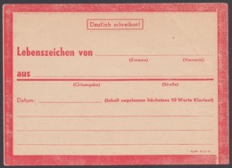 "Lebenszeichen"-Karte, Rot DV : StdW 4305 43 - Postkarten