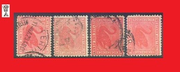 Australie, Western Australia, 4 # Nuances Du 1p. Rose, Fil. Crown-A Black Swan Cygne - Used Stamps