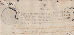 1782-PS-40 SPAIN ANTILLES CUBA PUERTO RICO REVENUE SEALLED PAPER. 1782-83. SELLO 3ro. - Timbres-taxe