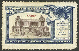 ITALY: Essay Of An Unissued Stamp Of 15c. Of Inauguration Of Monument To Vittorio Emanuele, Very Nice! - Unclassified