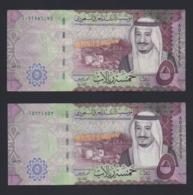 Lotto 2 Banconote Arabia Saudita - 5 Riyals 2016 (SPL) - Saudi-Arabien