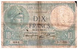 Billet > France > 10 Francs   HA.14=9=1939.HA. - 10 F 1916-1942 ''Minerve''